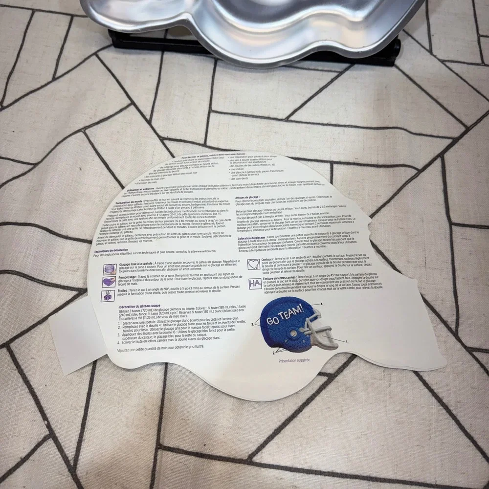 Wilton Football Helmet Cake Pan‎ Silver Aluminum Sports Theme 2105-4102